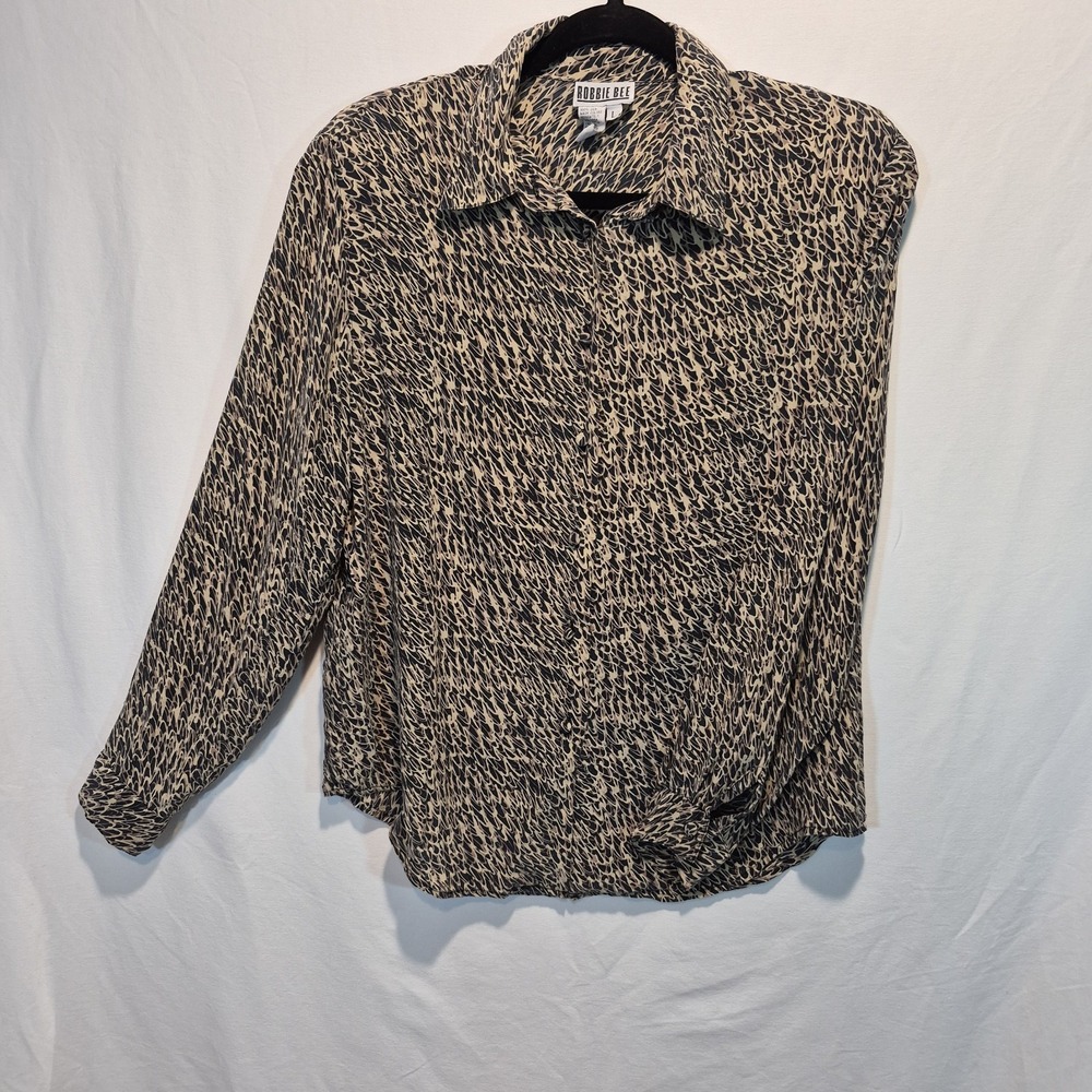 Vintage 90s 100% Silk Robbie Bee Lrg Top Secretary Core Vintage Corporate Fluid